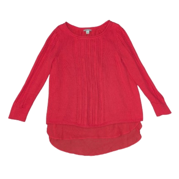 Lucky Brand Sweaters - Lucky Brand Sweater Women's Small Lace Lined Red Layered